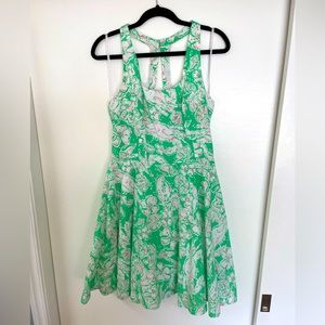 Lily Pulitzer Dress Size 10 Glenda Green Beach Bash | Racerback Vacation Dress